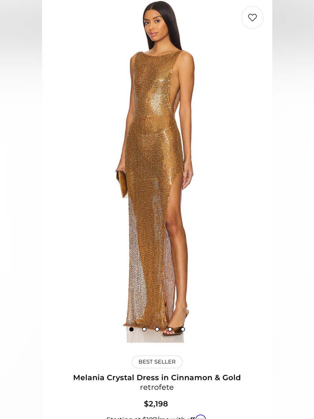 Retrofete Metallic Gold Sequin Sleeveless Maxi Gown - Picture 1 of 9